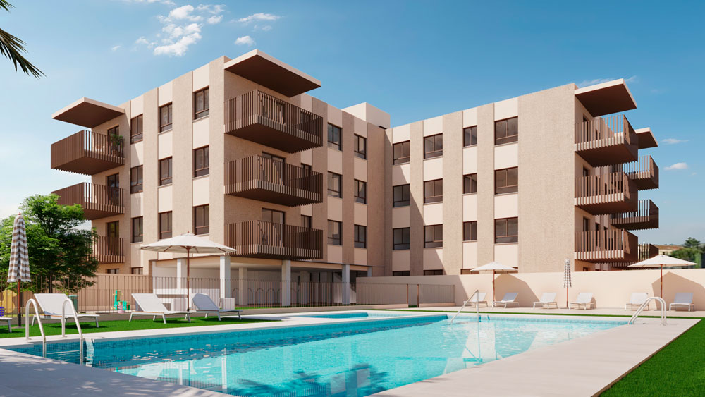 Exterior de Residencial Calarena con acceso a garaje y trastero