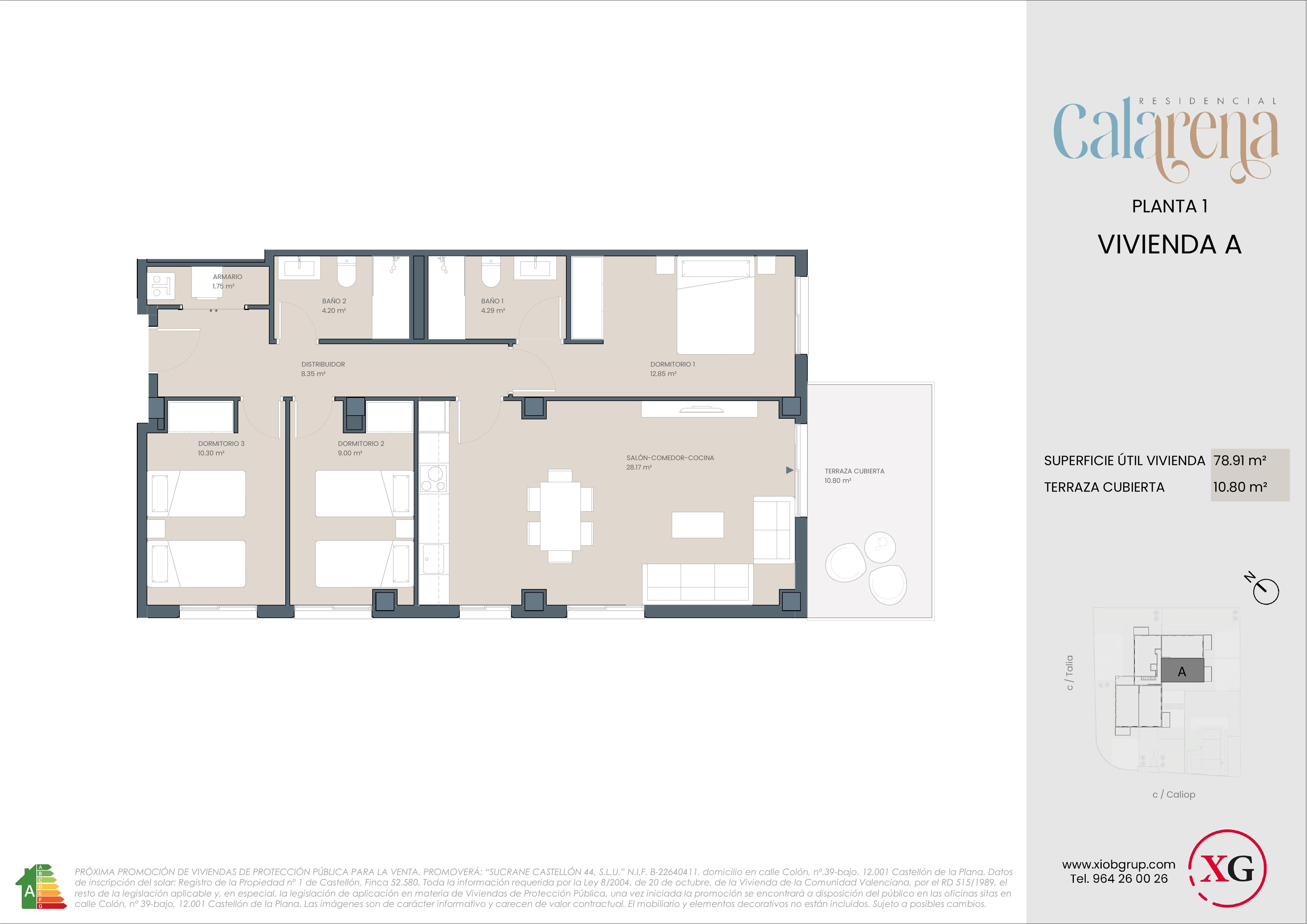Plano Vivienda tipo A — Planta 1