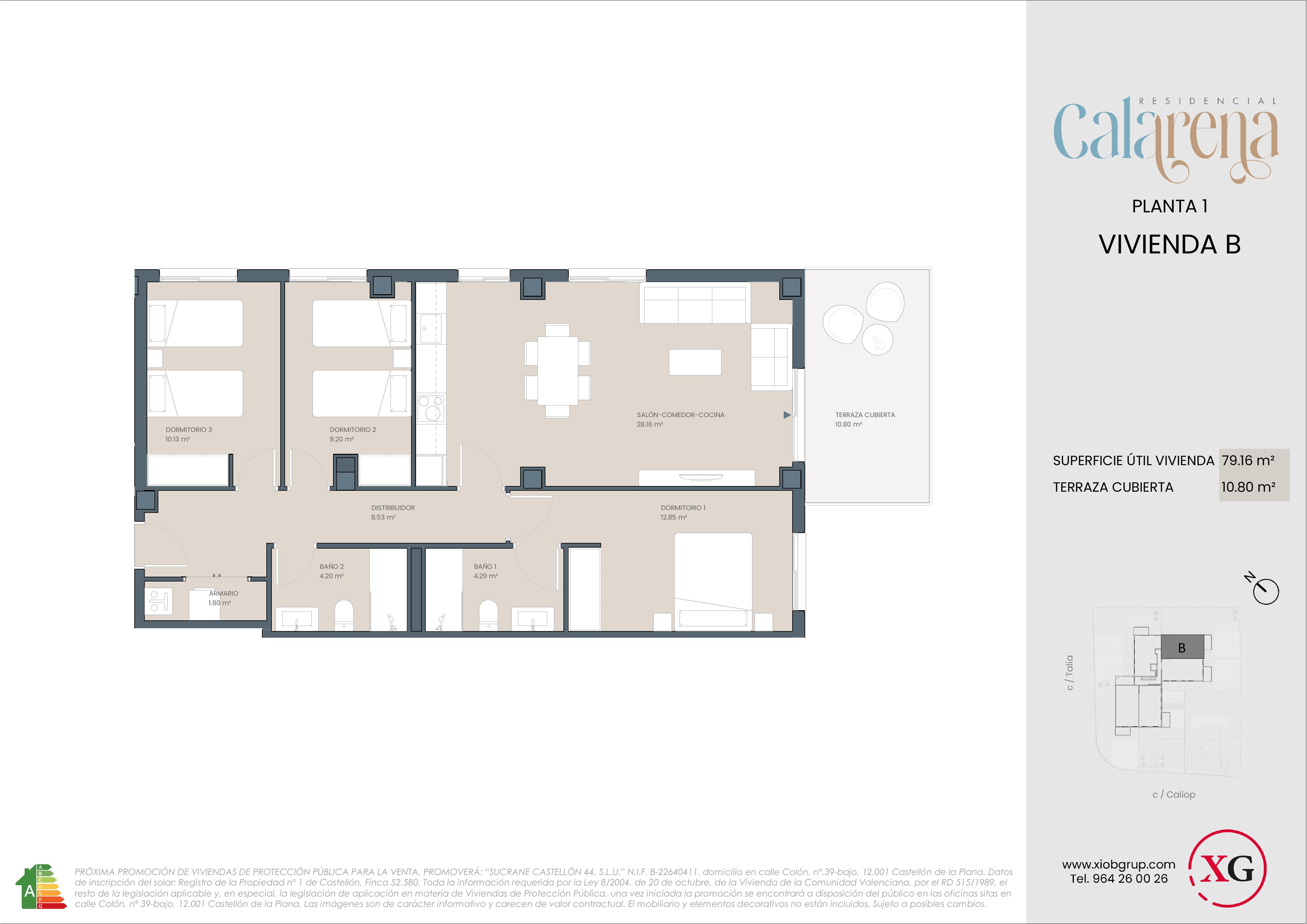 Plano Vivienda tipo B — Planta 1